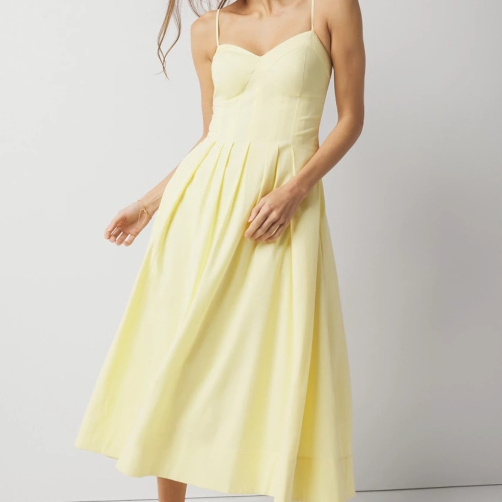 White House Black Market Yellow Sleeveless Sundress Like New